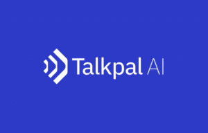 Talkpal large logo on blue background