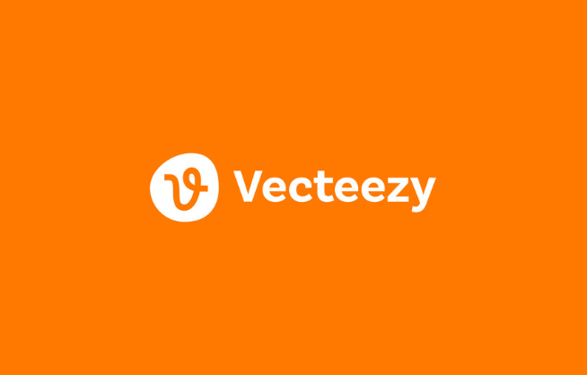 Vecteezy Logo on Orange Background